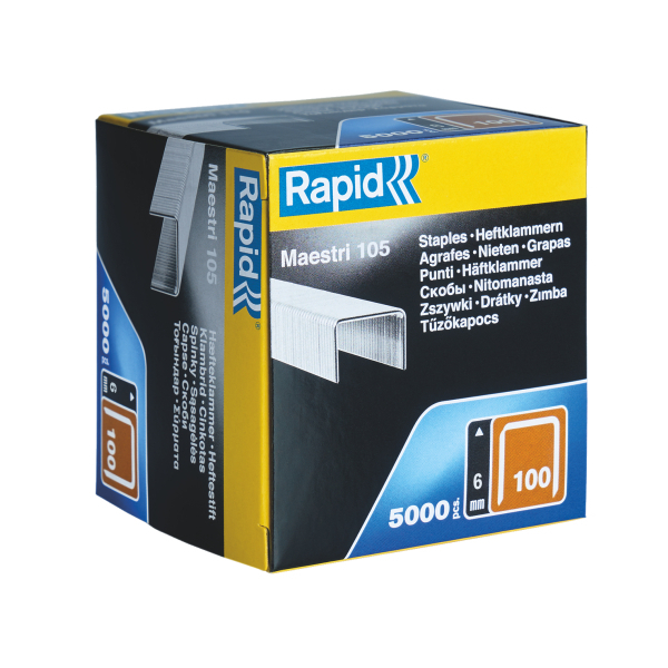 Zszywki Rapid z drutu płaskiego nr 100 (6 mm) - op. 5000 szt. RAPID-5001366 1
