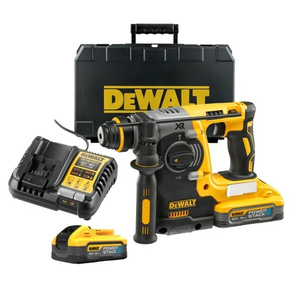 Młotkowiertarka 18V + ładowarka + 2x5.0Ah + walizka DCH273H2T 1