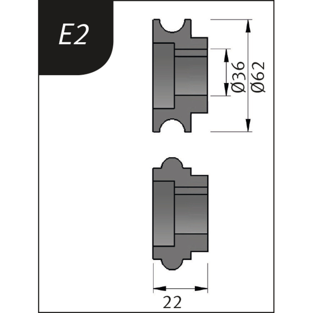 Rolki gnące Metallkraft Typ E2, Ø 62 x 26 x 22 mm 1