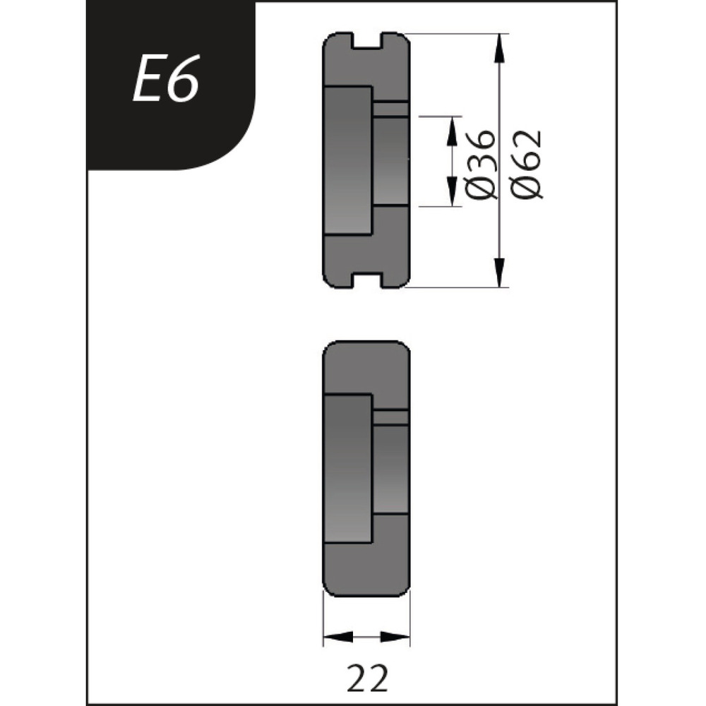 Rolki gnące Metallkraft Typ E6, Ø 62 x 26 x 22 mm 1