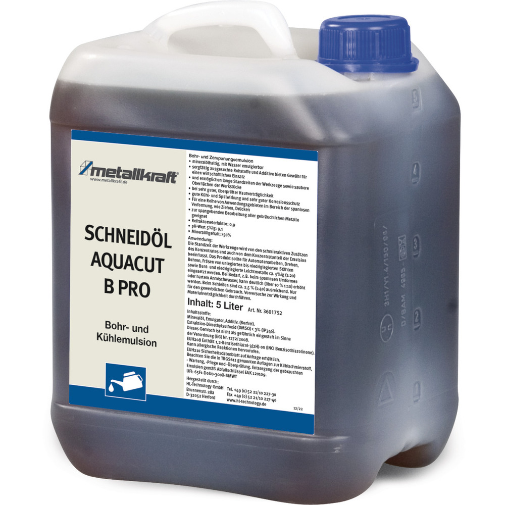Emulsja do wiercenia i cięcia Metallkraft AQUACUT B Pro, 5 l 1
