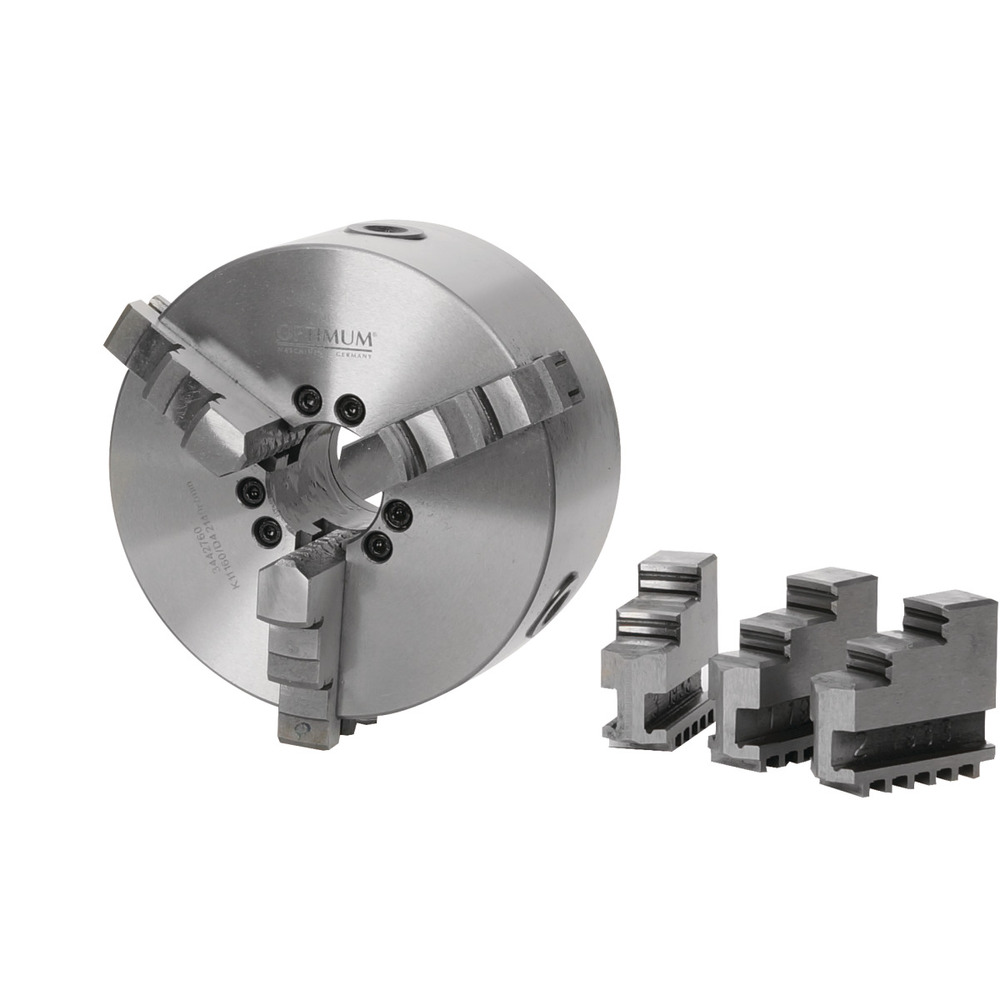 OPTIMUM Uchwyt tokarski trójszczękowy mocowanie centralne Optimum Ø 200 mm Camlock DIN ISO 702-2 nr 5 1