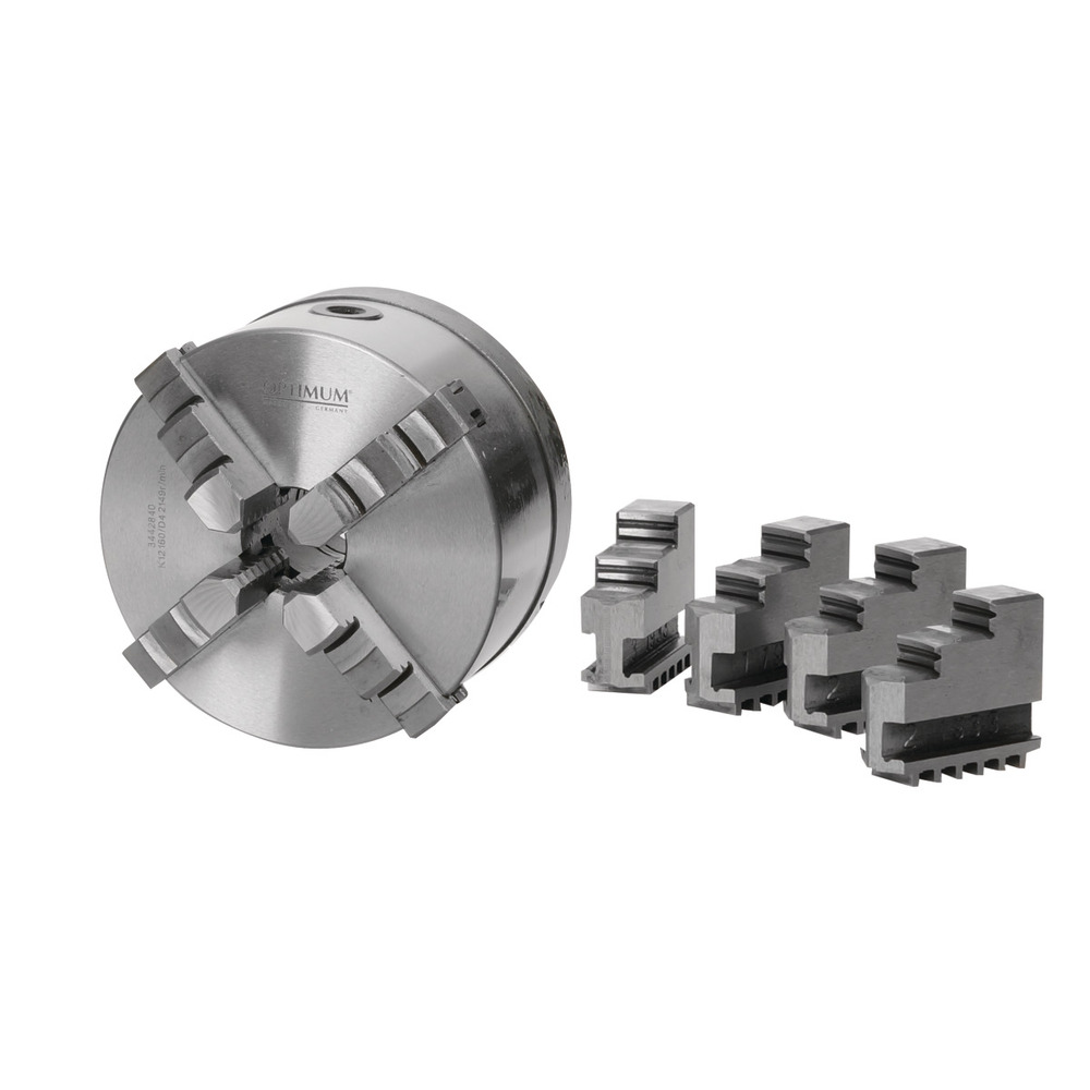 Uchwyt tokarski czteroszczękowy OPTIMUM Odlewany Camlock, mocowanie centralne Optimum Ø 160 mm Camlock DIN ISO 702-2 nr 4 1