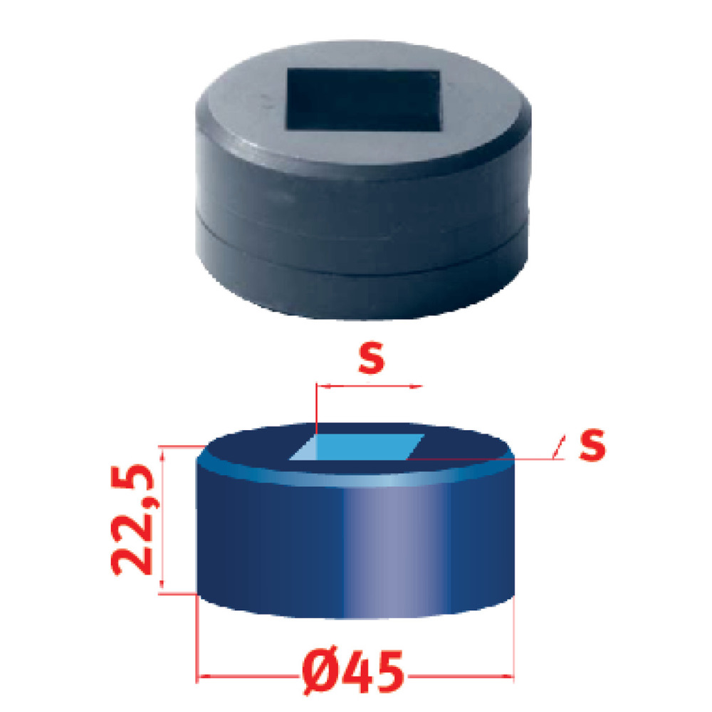 Kwadratowa matryca Metallkraft Nr 45 22,7 mm 1