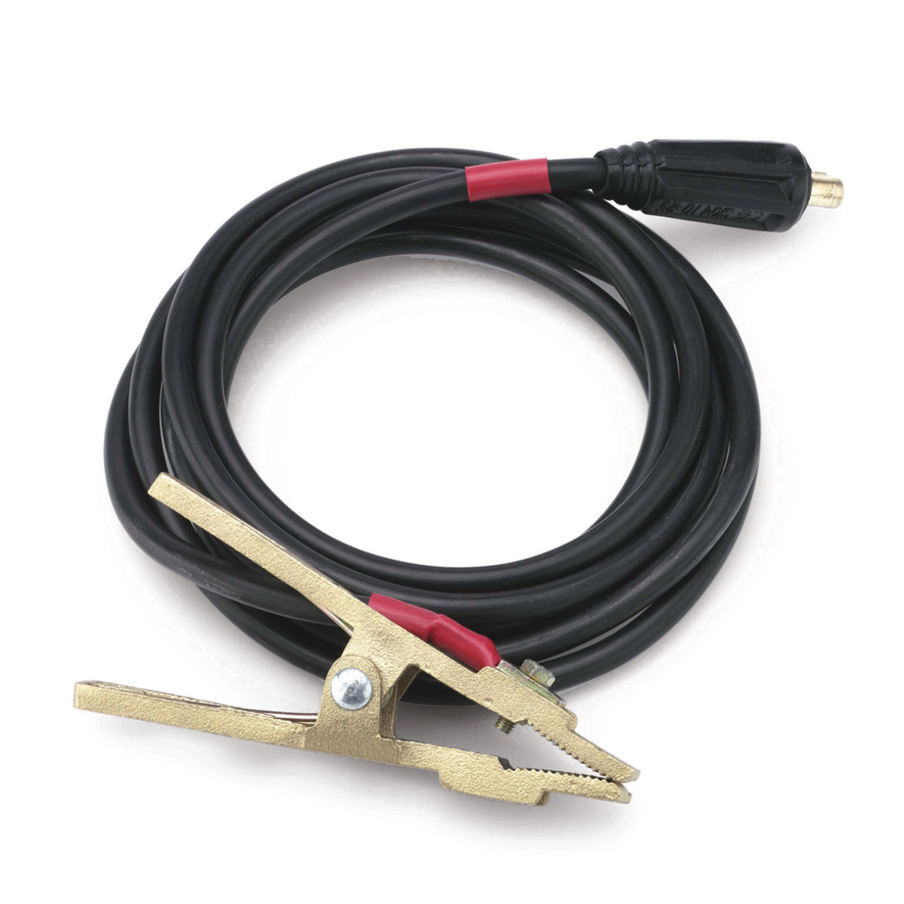 Kabel uziemiający Schweisskraft czerwony, 3 m z zamkiem bagnetowym i zaciskiem uziemiającym 1