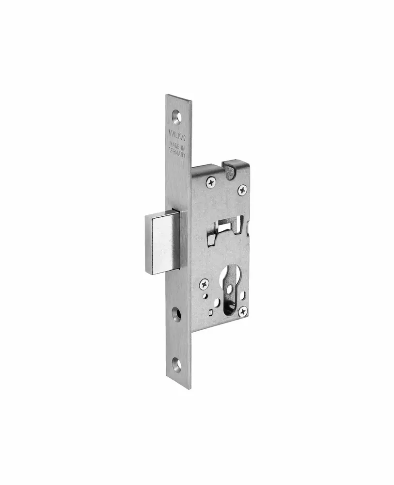 Zamek do drzwi wpuszczany na wkładkę bębenkową 038R D30 24x181 Wilka inox 1