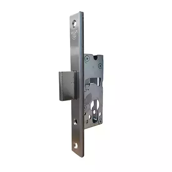 Zamek do drzwi wpuszczany na wkładkę bębenkową 038R D35 U 24x181 Wilka inox 1