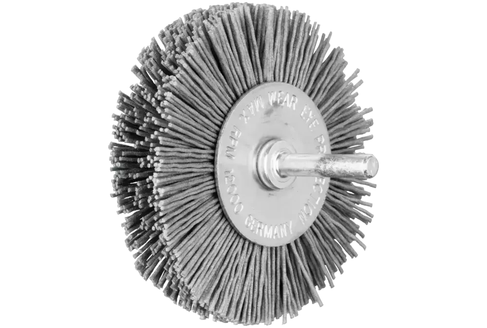 Szczotka tarczowa niepleciona RBU Ø80 × 15 mm trzpień Ø6 mm włókno SiC Ø0,90 ziarno 180 1