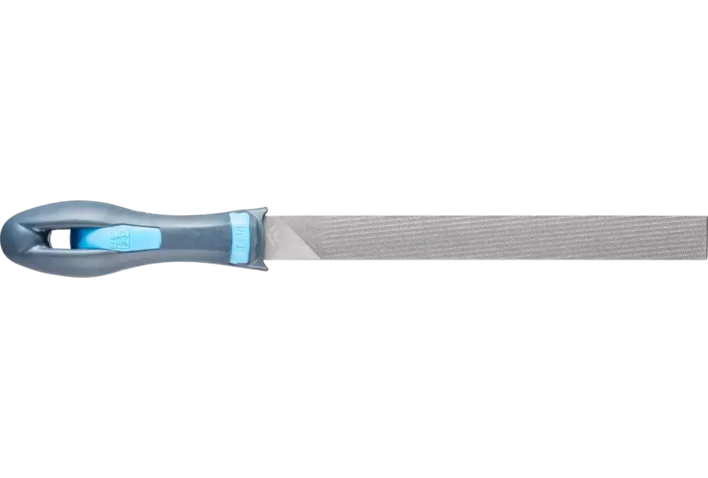 Pilnik PLUS z uchwytem płaski 200 mm, specjalne nacięcie zmniejsza zapychanie się pilnika 1