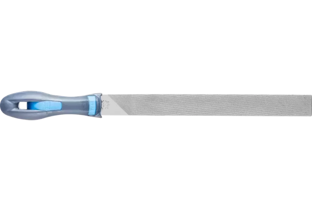 Pilnik PLUS z uchwytem płaski 250 mm, specjalne nacięcie zmniejsza zapychanie się pilnika 1