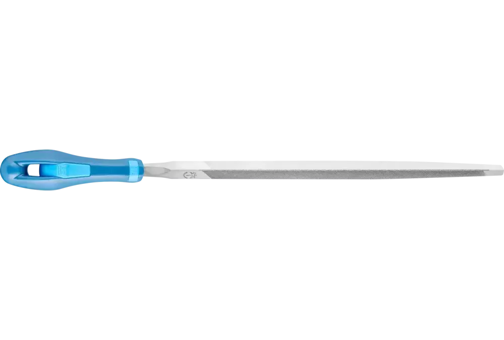 Pilnik do ostrzenia pił z uchwytem – trójkątny wąski 150 mm nacięcie 2 uniwersalny do ostrzenia 1