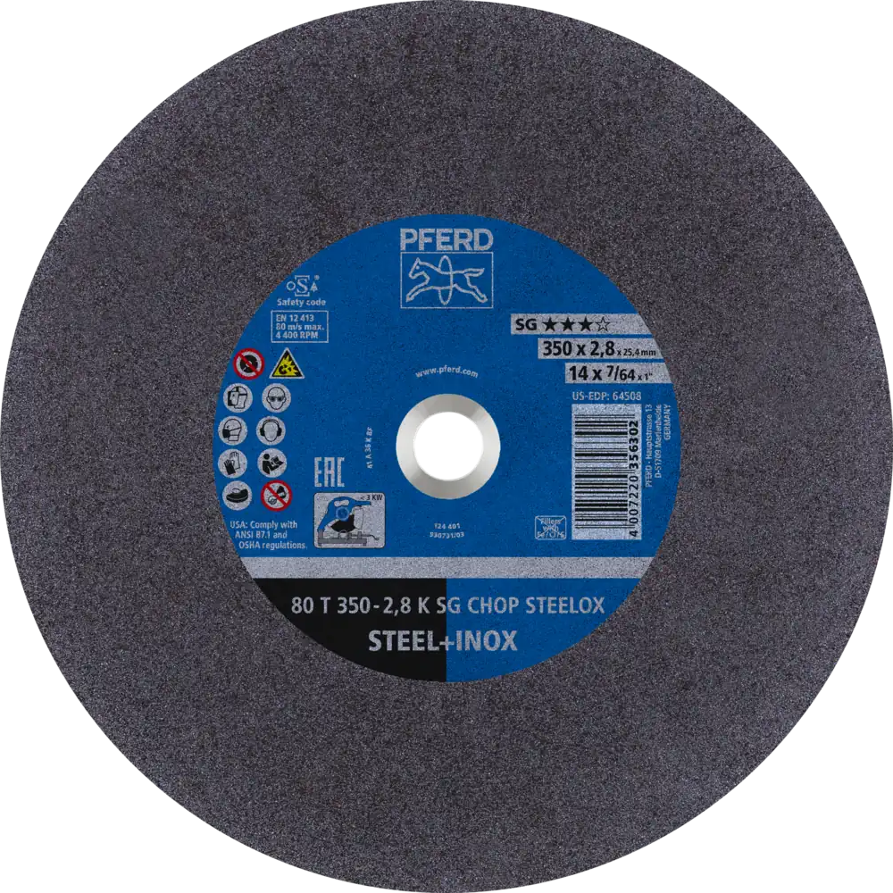Tarcza do cięcia metalu 350x2,8x25,4 SG CHOP STEELOX płaska Pferd 66323572 1