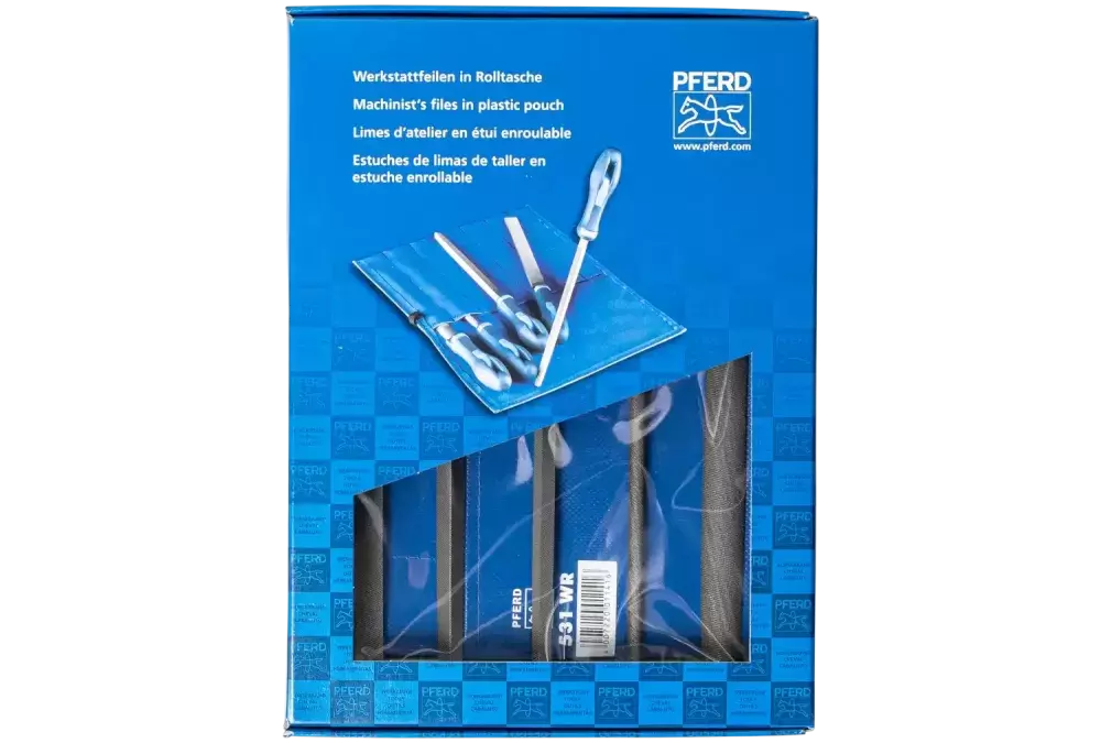 Zestaw pilników warsztatowych WRU 5-cz. w zwijanym etui 200 mm nacięcie 1 do obróbki zgrubnej, zdzierania 1