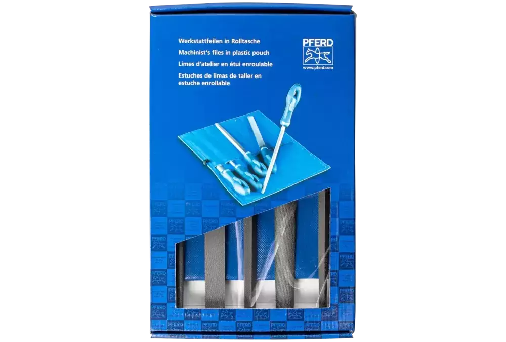 Zestaw pilników warsztatowych WRU 5-cz. w zwijanym etui 250 mm nacięcie 1 do obróbki zgrubnej, zdzierania 1