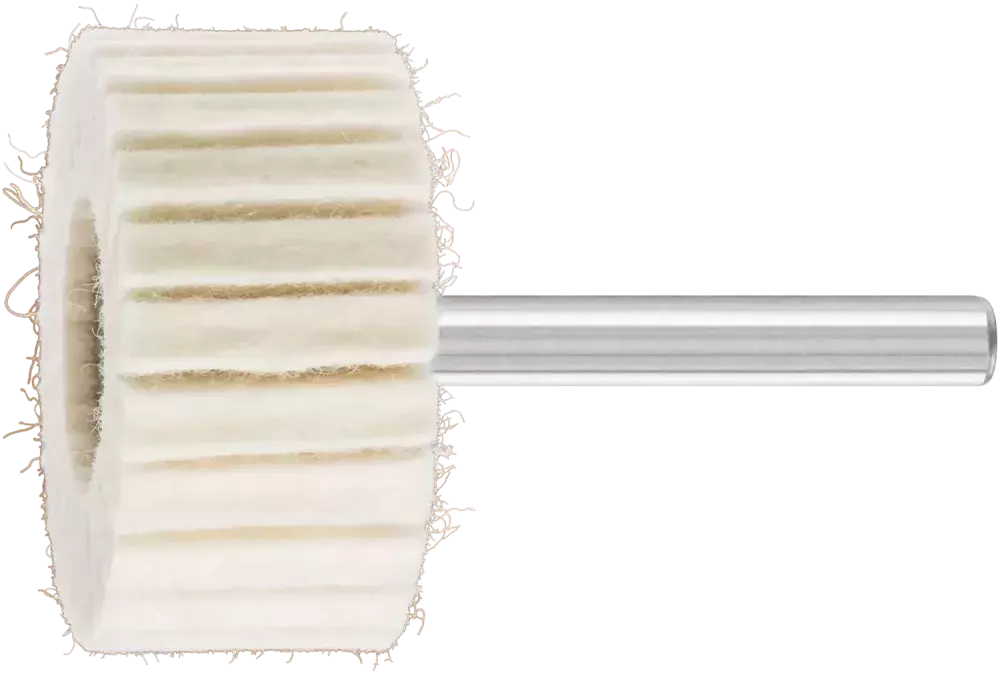 Twarde filcowe ściernice lamelowe FLS Ø 40 × 20 mm trzpień Ø 6 mm do uniwersalnych prac polerskich 1