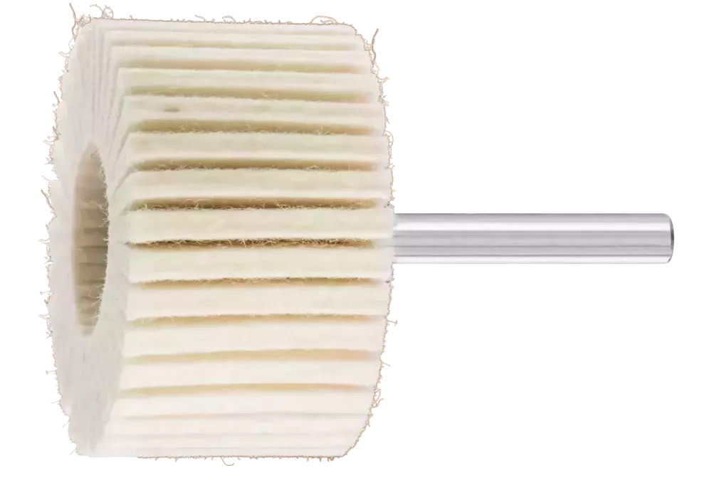 Twarde filcowe ściernice lamelowe FLS Ø 50 × 30 mm trzpień Ø 6 mm do uniwersalnych prac polerskich 1