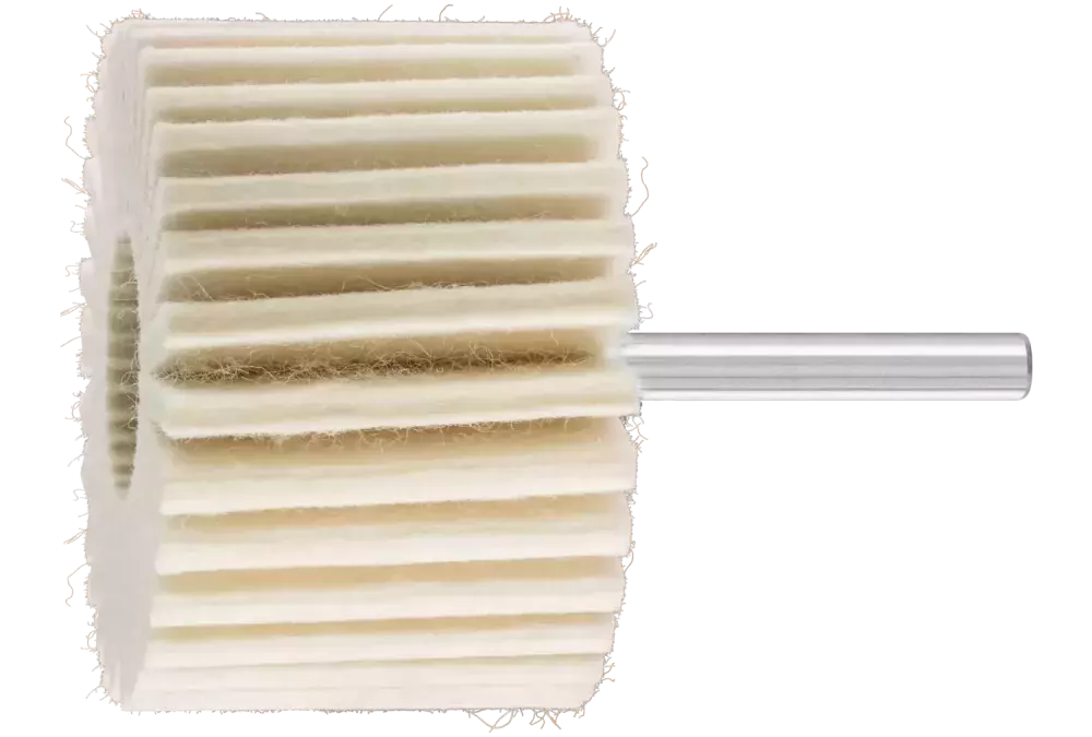 Twarde filcowe ściernice lamelowe FLS Ø 60 × 40 mm trzpień Ø 6 mm do uniwersalnych prac polerskich 1