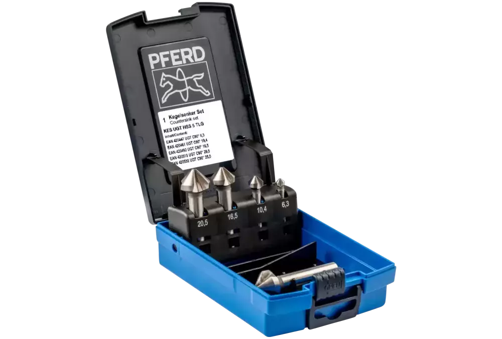Zestaw 5 pogłębiaczy stożkowych 6,3-25mm HSS UGT DIN 335 C 90° Pferd 25202191 1