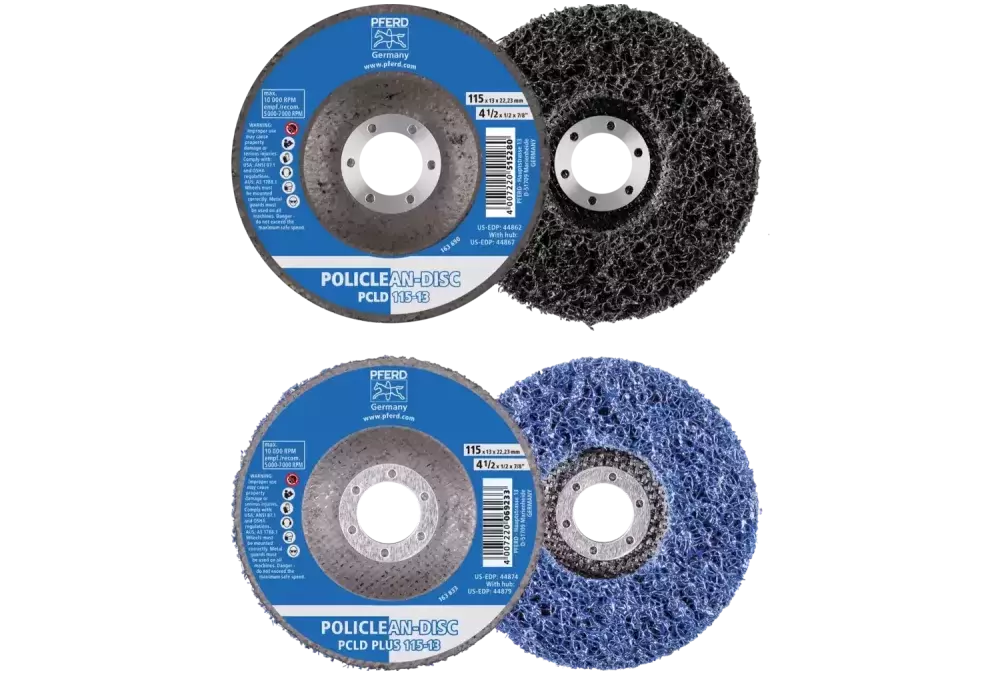 Włóknina czyszcząca POLICLEAN PLUS PCLD Ø125 × 13 mm otwór Ø22,3 mm do zgrubnych prac czyszczących 1