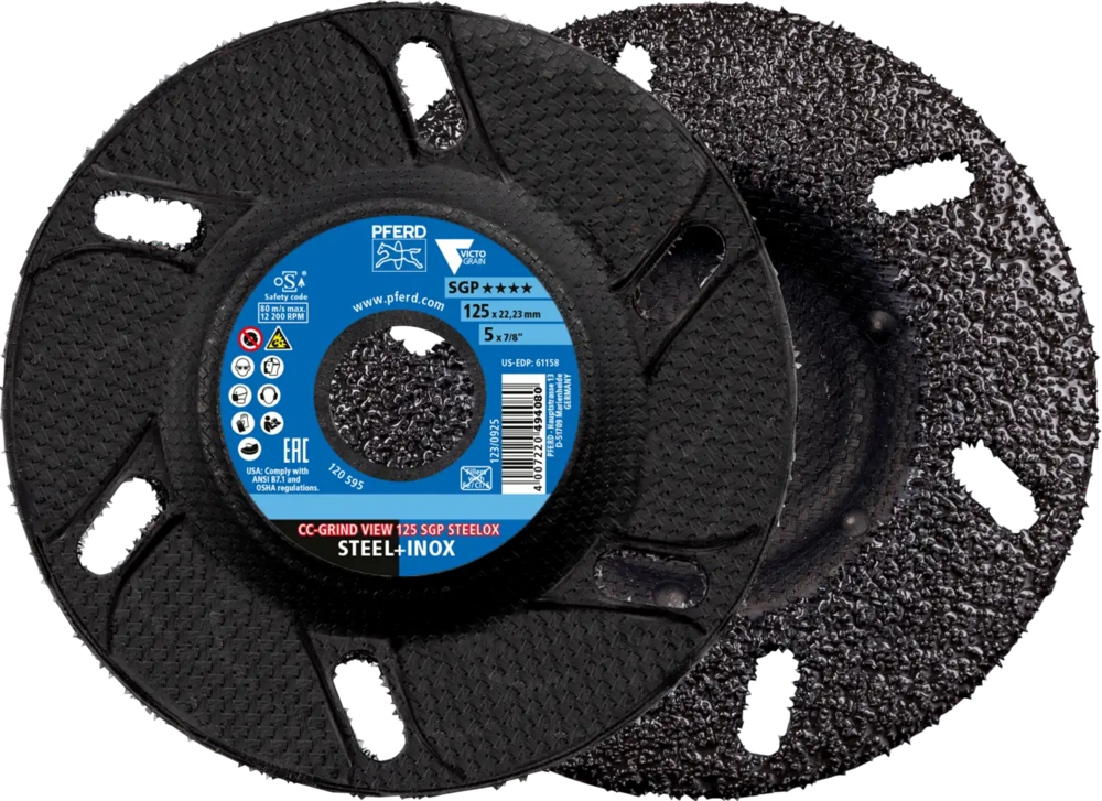 Tarcza do szlifowania metalu 125x22,23 CC-GRIND VIEW SGP STEELOX wypukła Pferd 64195126 1