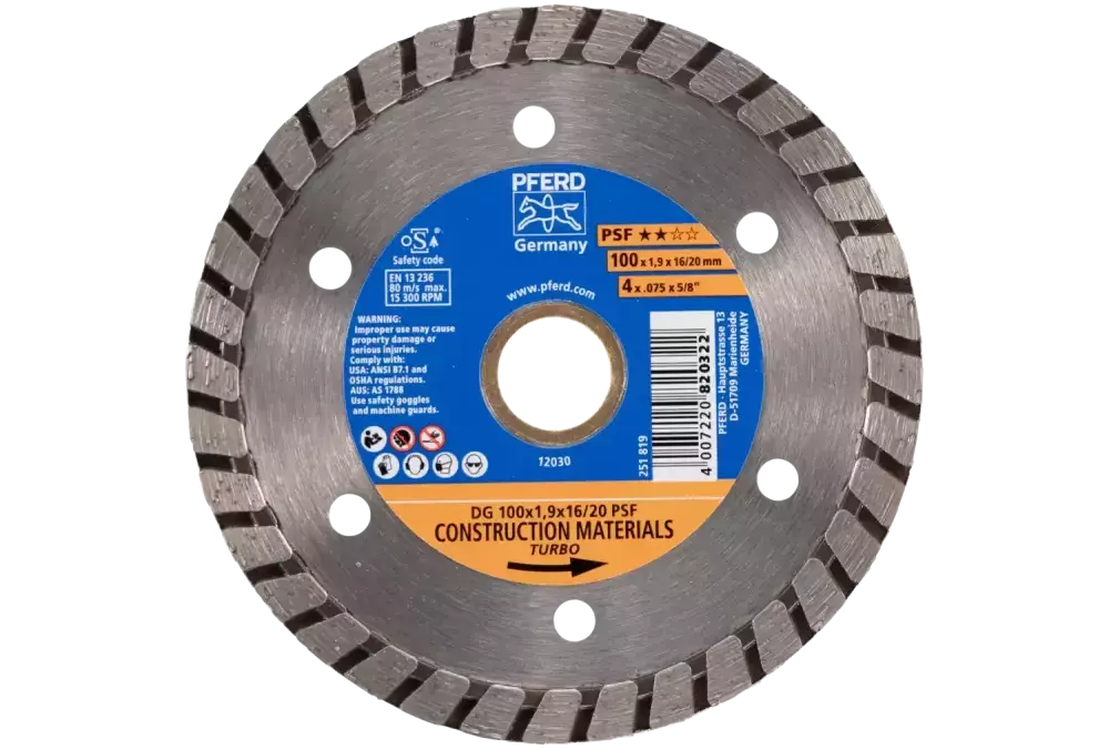 Diamentowa ściernica do przecinania DG 100 × 1,9 × 16/20 mm PSF do cięcia kamienia/betonu, wysoka jakość cięcia 1