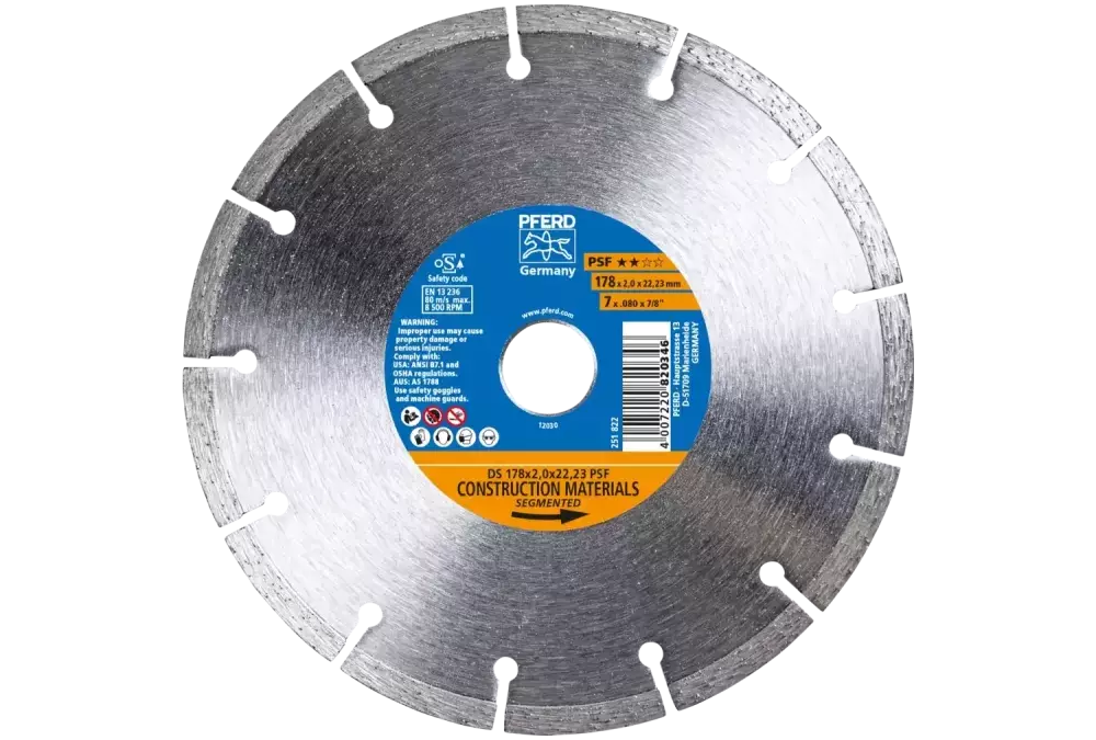 Diamentowa ściernica do przecinania DS 178 × 2,0 × 22,23 mm PSF do szybkiego cięcia kamienia i betonu 1