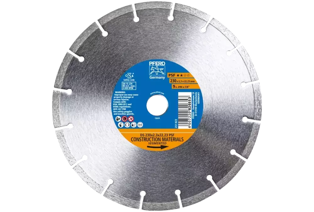 Diamentowa ściernica do przecinania DS 230 × 2,3 × 22,23 mm PSF do szybkiego cięcia kamienia i betonu 1