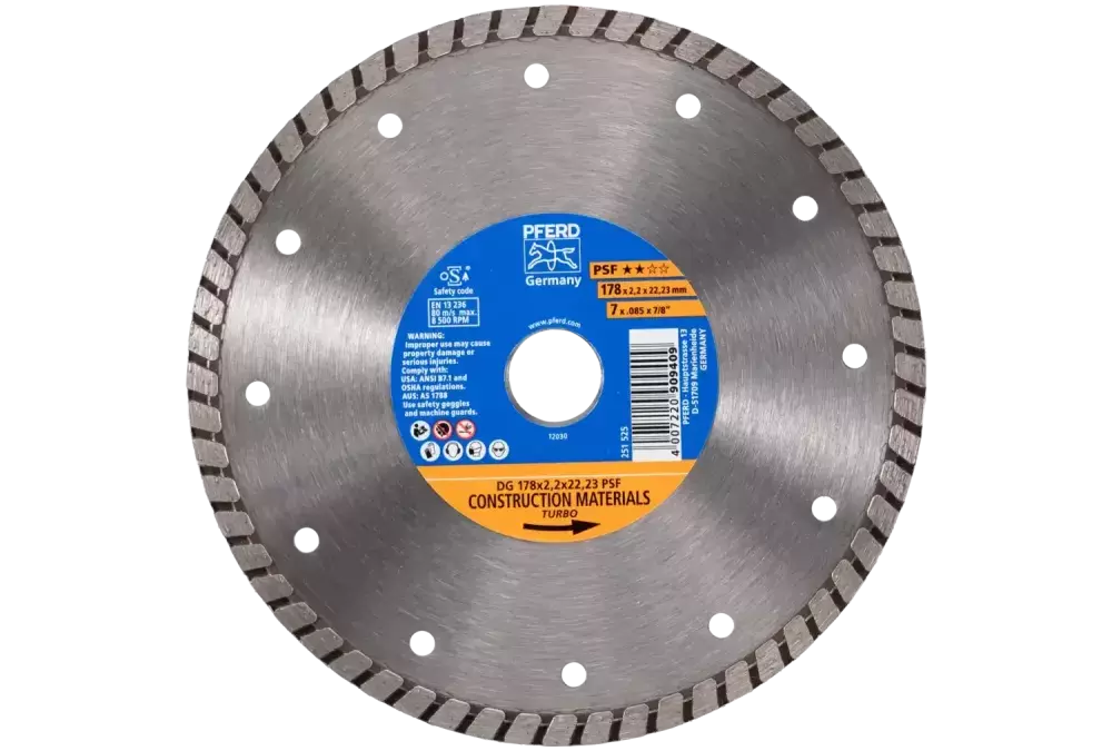 Diamentowa ściernica do przecinania DG 178 × 2,2 × 22,23 mm PSF do cięcia kamienia/betonu, wysoka jakość cięcia 1
