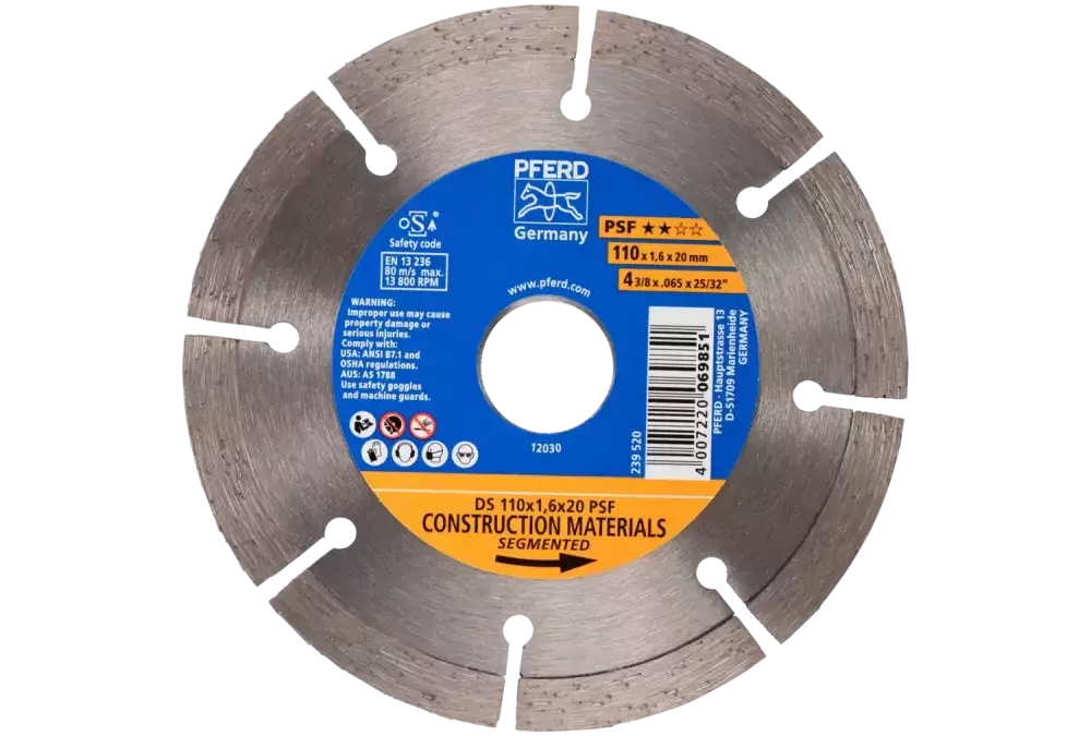 Diamentowa ściernica do przecinania DS 110 × 1,6 × 20 mm PSF do szybkiego cięcia kamienia i betonu 1