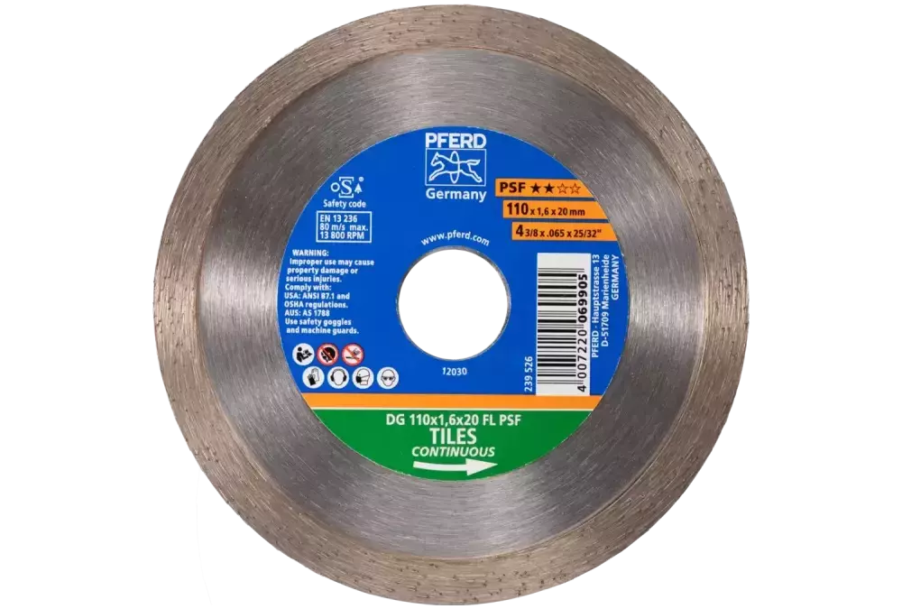 Diamentowa ściernica do przecinania DG FL 110 × 1,6 × 20 mm PSF do cięcia glazury, wysoka jakość cięcia 1