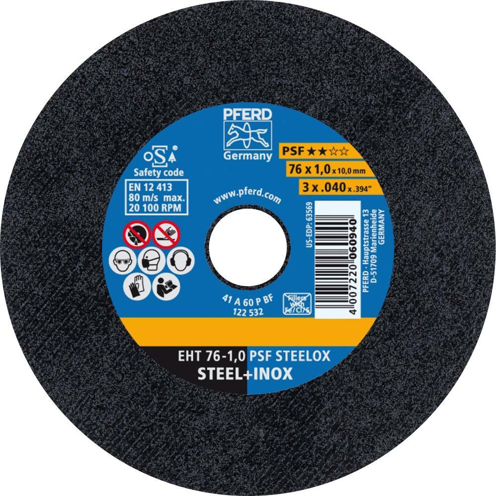 Tarcza do cięcia metalu 76x1x10 PSF STEELOX płaska Pferd 69198287 1