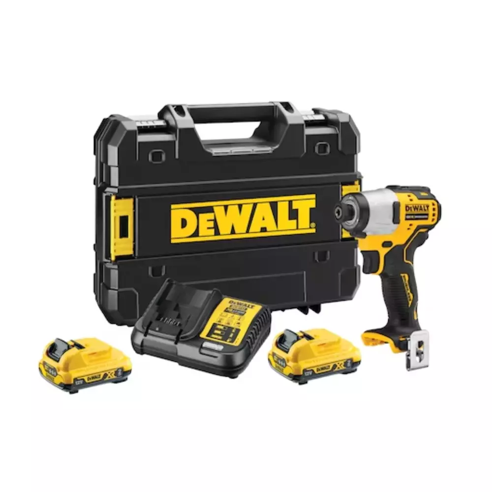 Zakrętarka udarowa 1/4 12V + 2x2Ah + ładowarka + walizka DeWalt DCF801D2 1