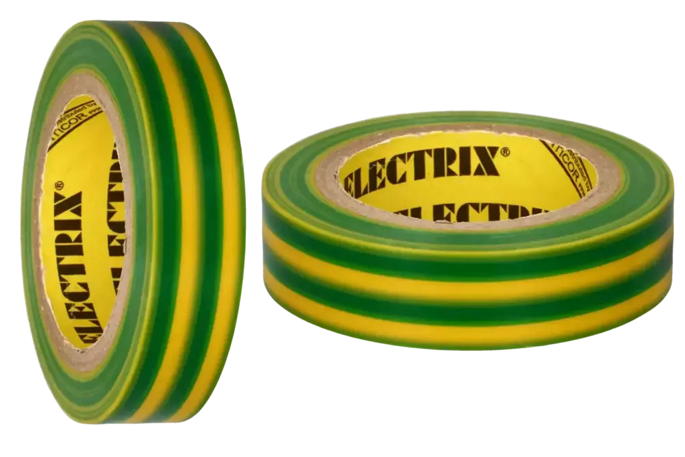 Taśma izolacyjna PCW 20 m x 19 mm żółto-zielona wodoodporna samogasnąca Anticor ELECTRIX 211 1