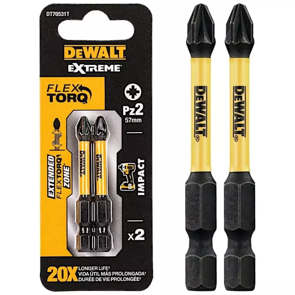 Końcówka udarowa 2xPZ2 57mm DeWALT DT70531T 1