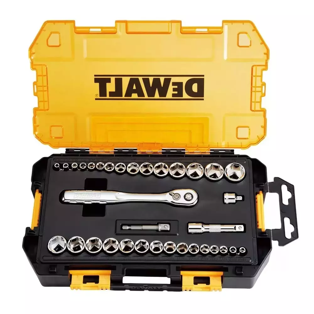 Zestaw nasadek 34 el. 1/4" 3/8" z grzechotką DeWalt DWMT450340 1