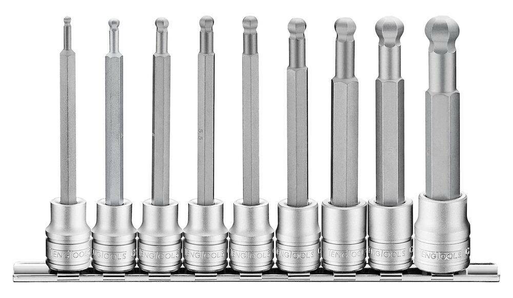9-elementowy zestaw nasadek trzpieniowych 6-kątnych długich Teng Tools M3809HBN 1