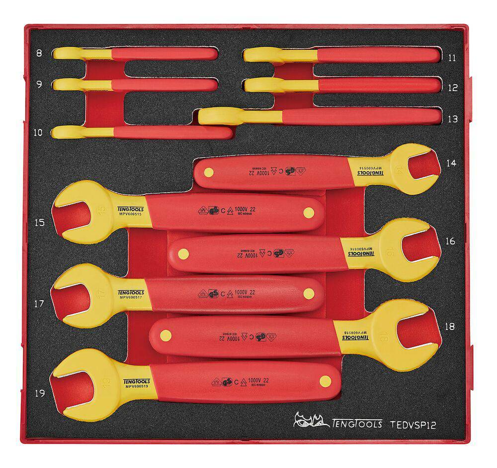 Zestaw kluczy płaskich VDE 1000V Teng Tools TEDVSP12 1