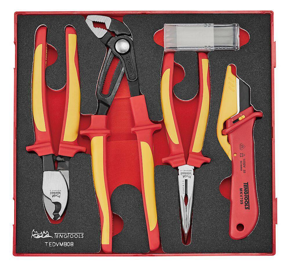Zestaw szczypiec i noża VDE 1000V Teng Tools TEDVMB08 1