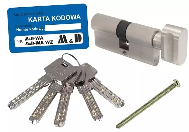 Wkładka z atestem do drzwi do zamka 31g/40 M&D WA z gałką satyna 1