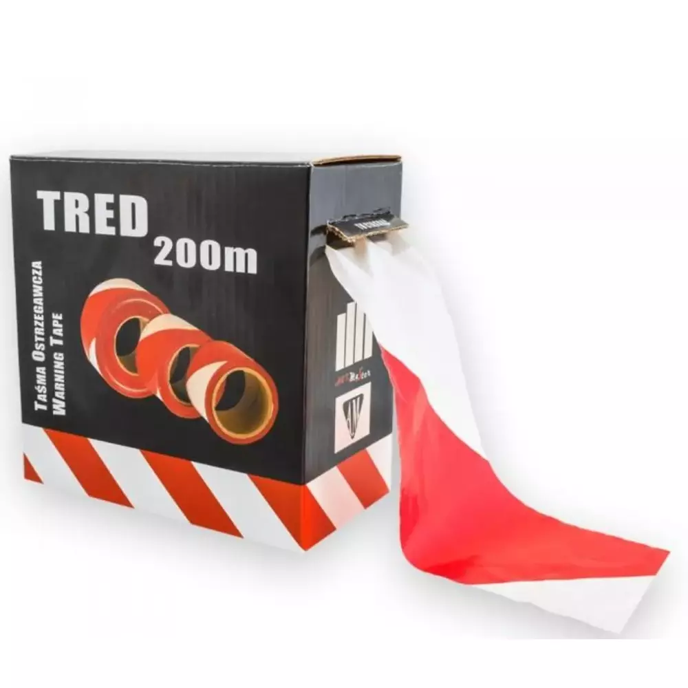 Taśma ostrzegawcza 70x200mb biało-czerwona TRED 200 BOX 1