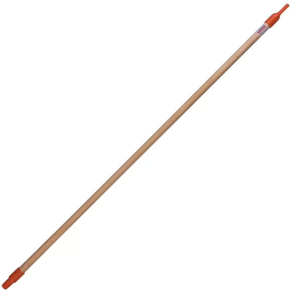 Kij drewniany z drewna sosnowego zakończony plastikową zawieszką i gwintem o długości 120 cm. 1