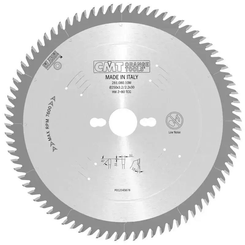 Piła tarcza do płyty laminowanej 250x3.2/2.2x30 80GA CMT 281.080.10M 1