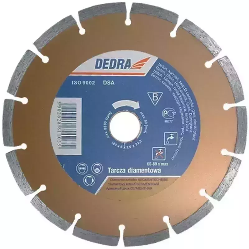 Tarcza diamentowa segmentowa do materiałów budowlanych ø250x25,4mm DEDRA H1111E 1