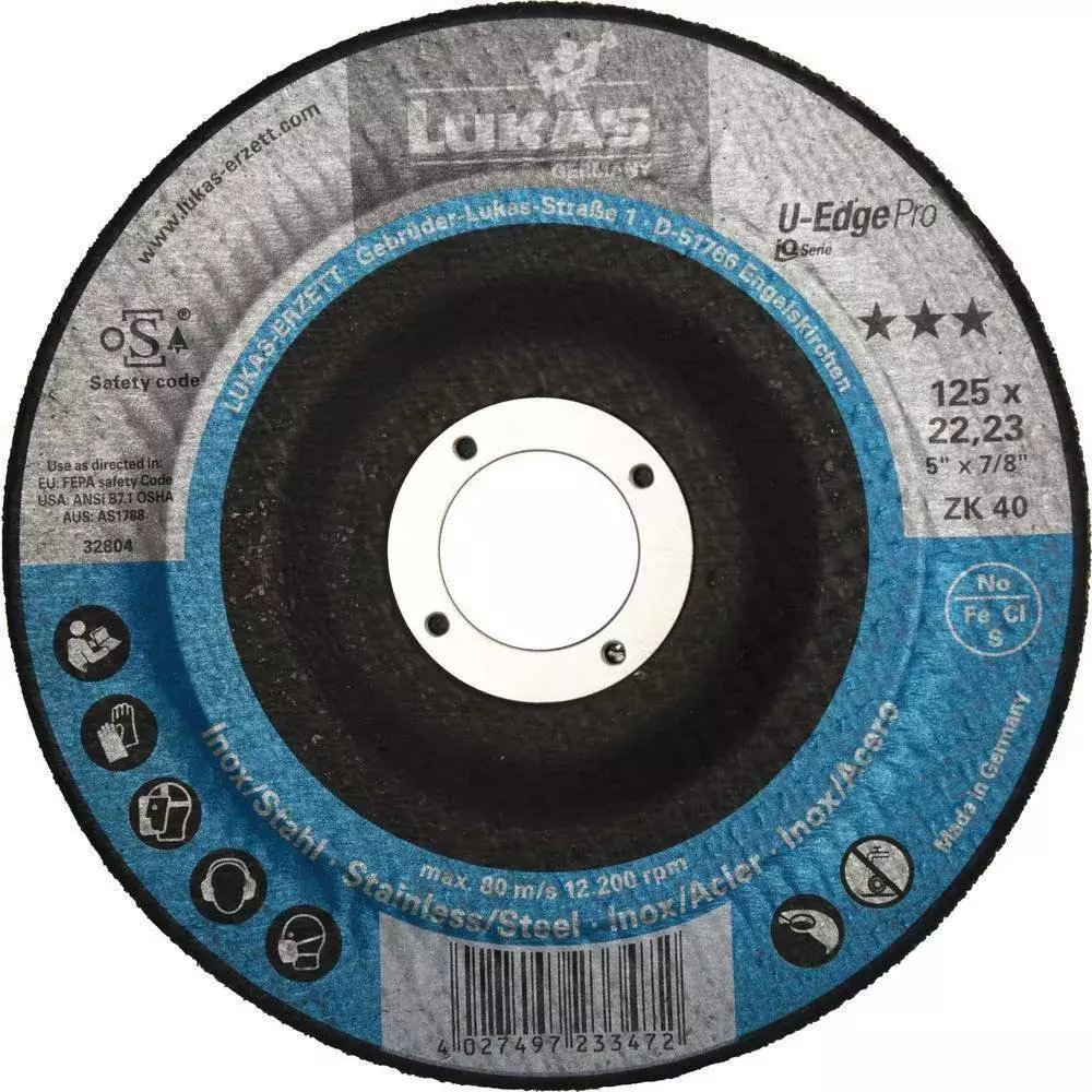 Tarcza do szlifowania U-Edge Pro ø125x10x22,23 ZK40 LUKAs 1