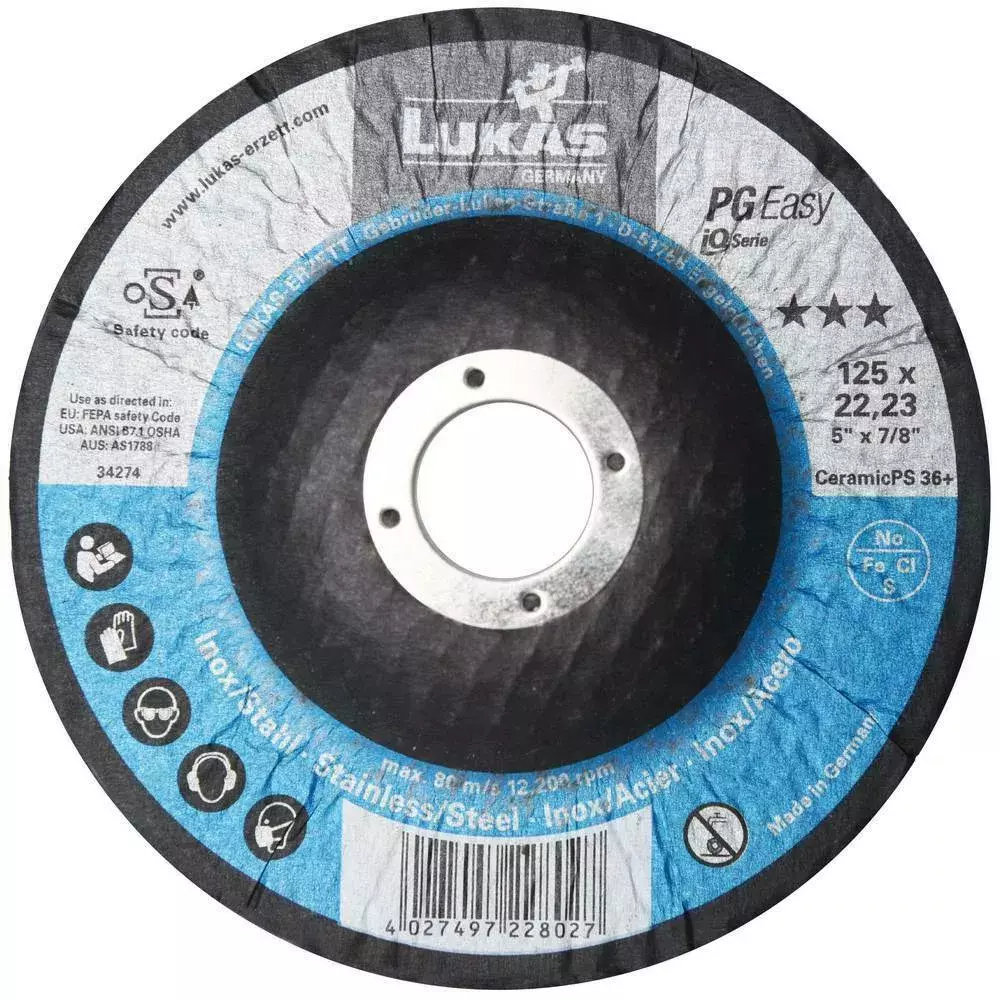 Tarcza do szlifowania ø125 CeramicPS 36+ PG EASY LUKAs 1