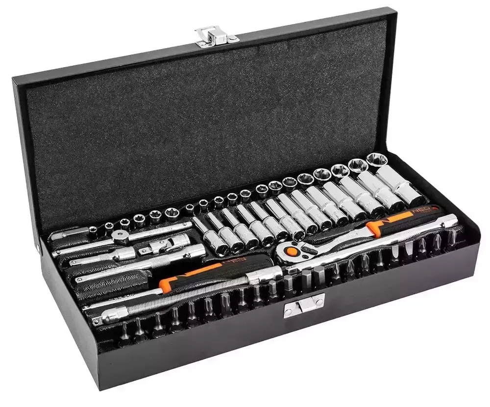 Zestaw 63 szt. kluczy nasadowych 1/4" CrV 10-008 NEO TOOLS 1
