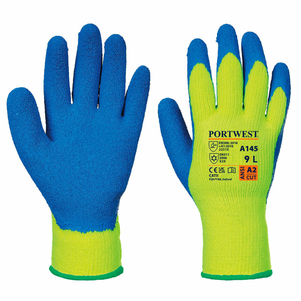 Rękawica ocieplana Cold Grip, kolor żółty/niebieski, rozmiar M 1
