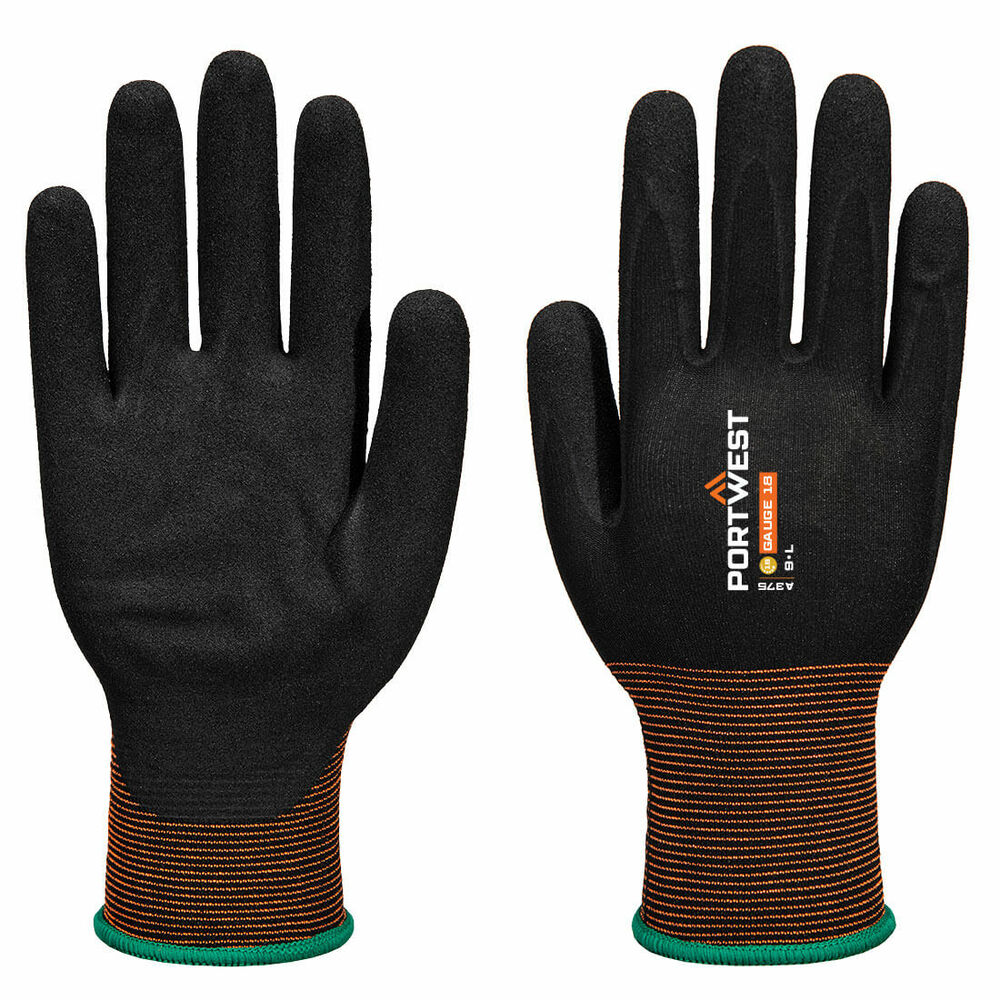 Rękawice GP Grip 18 powlekane piaskowanym nitrylem, kolor czarny, rozmiar XS 1