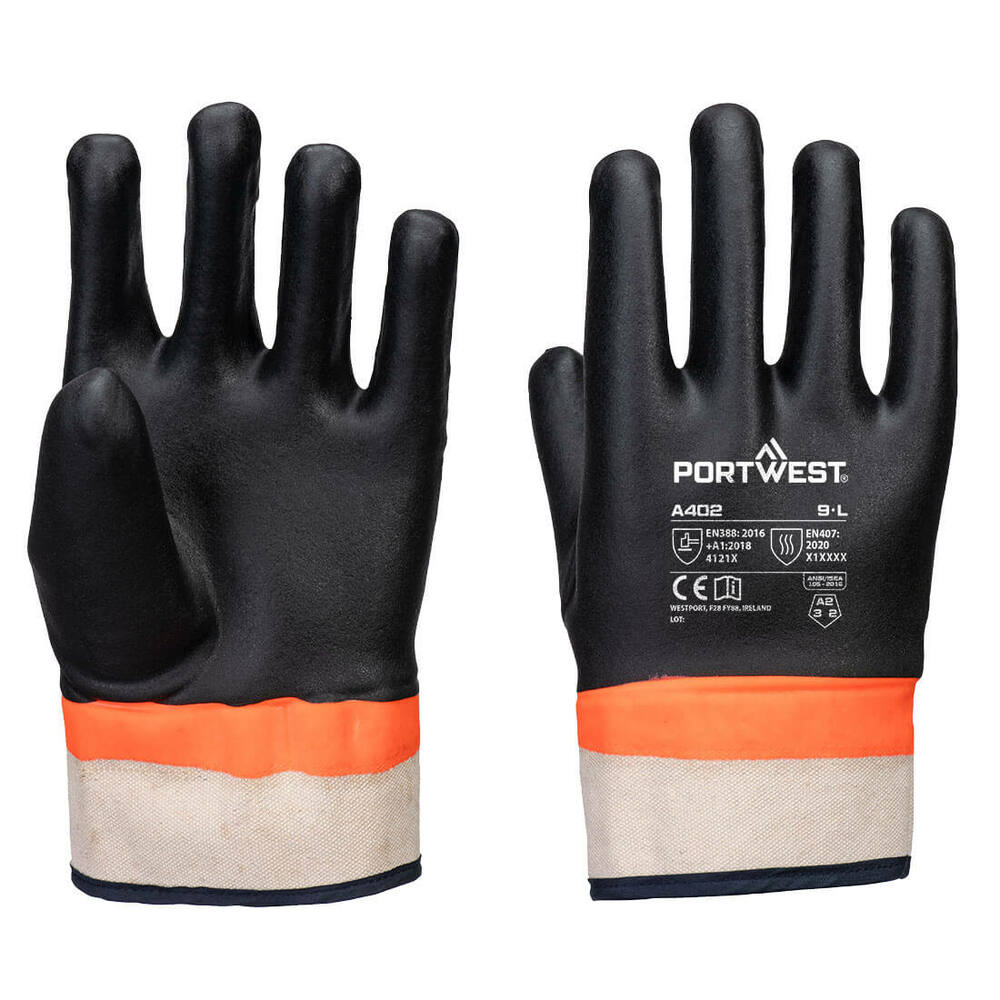 Rękawice Grip PVC Sandy Double Dipped, kolor czarny/pomarańcz, rozmiar L 1