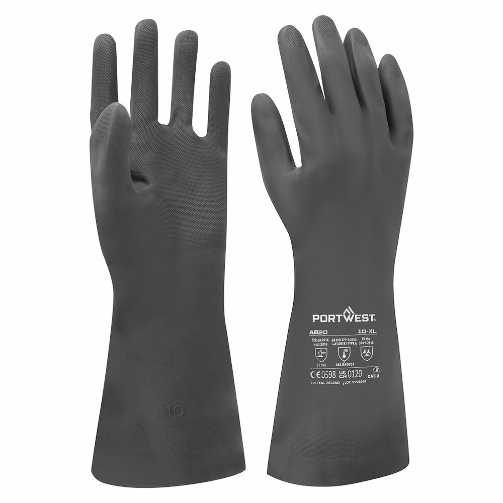 Rękawica chemiczna neoprenowa, kolor czarny, rozmiar XL 1